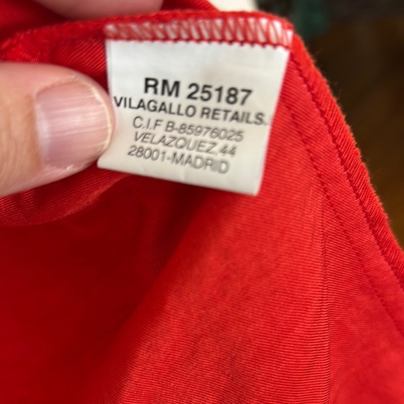 Vilagallo Jacket Red Lightweight 3/4 Sleeve Slouchy Silky Size 44 Large - Picture 8 of 11